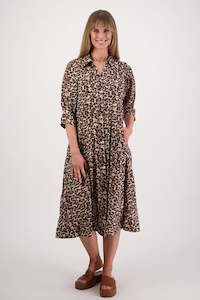 Christine Leopard Ramie Shirt Dress