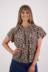 Pia Leopard Ramie Top