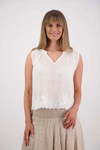 Tops: Sara White Ramie Top