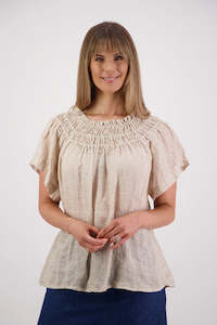 Shelley Natural Linen Top