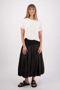 Skirts: Sarah Black Ramie Skirt