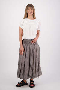 Skirts: Sarah Ink Linen Gauze Skirt