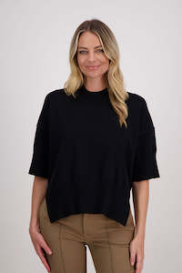 Vinnie Black Knit Top