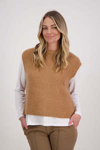 Knitwear: Vickie Taupe Mohair/Wool Vest