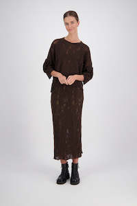 Meena Brown Wool Skirt