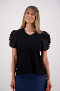 T Shirts: Suzie Black Cotton T-Shirt