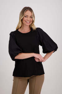 Sale: Happy Black Cotton Top