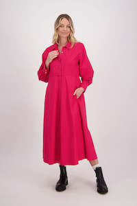 Sale Dresses: Henrietta Red Poplin Shirt Dress