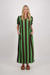 Petunia Chocolate/Green Stripe Dress