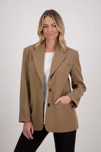 Hilary Camel Longline Blazer
