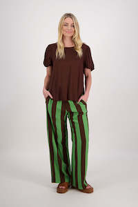 Sale Trousers: Paddy Chocolate/Green Stripe Pant