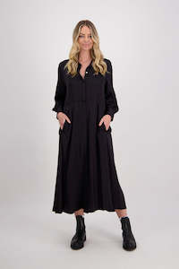 Hollie Black Shirt Dress