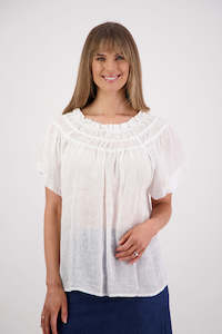 Shelley White Linen Top