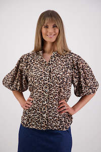 Animal Print: Sophia Leopard Ramie Shirt