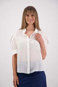 Neutral: Stevie White Ramie Shirt