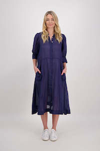 Christine Ink Ramie Shirt Dress