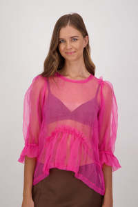 Cece Pink Silk Top