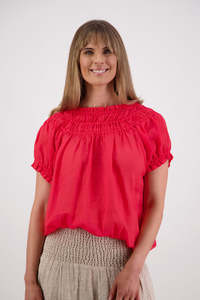 Sal Red Ramie Top