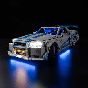 Lego 2 Fast 2 Furious Nissan Skyline GT-R (R34) Car 42210 Light Kit