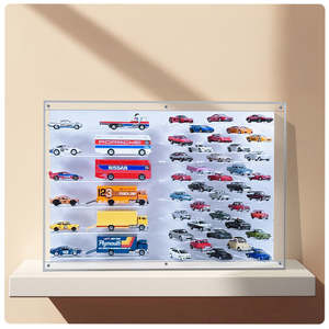 Display Case: BrickFans Premium 1:64 Diecast Cars Display Case for 38 Cars & Six Haulers, Hot Wheels, Tomica, Matchbox, Siku
