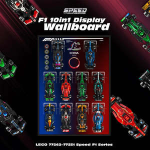 Over Size Display Case: LEGO Speed Champions F1 Race Car 10 in 1 Display Wallboard 77242 - 77251