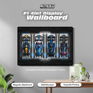 Standard Size Display Case: LEGO Speed Champions F1 Race Car 4 in 1 Display Wallboard (Grey and blue tones)