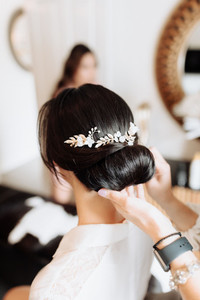 Products: Gold Zircon Bridal Long Haircomb