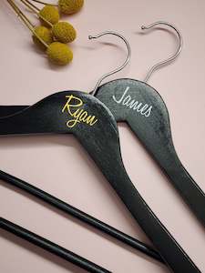 Products: Personalised Coat Hanger - Black