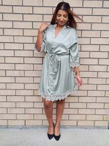 Shop Robes: Lace Robe - Sage Green