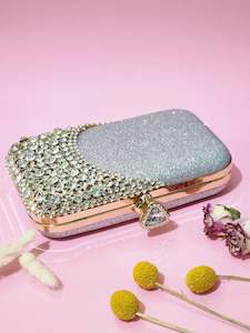 Bridal Bags: ~ Aisha Clutch - Silver