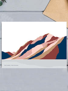 Bridget_Hall: Lake Hawea, Corner Peak, New Zealand Greeting Card