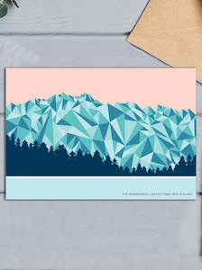 Bridget_Hall: The Remarkables Mountain Range, Queenstown, New Zealand Geometric Design Card