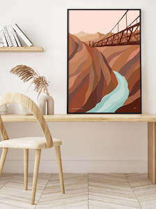 New Zealand Art Prints 1: Skippers Canyon, Queenstown, New Zealand Landscape Art Print
