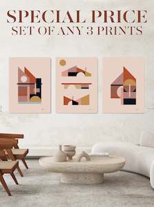 New Zealand Art Prints 1: SET OF 3 ART PRINTS, Choose any 3 prints. Modern Mountain Art. Free Shipping Worldwide