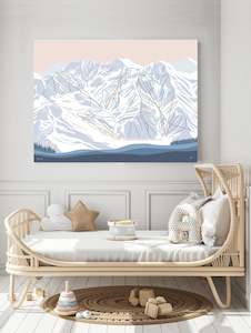 ALTA, UTAH. Modern Mountain Trail Map Wall Art Print
