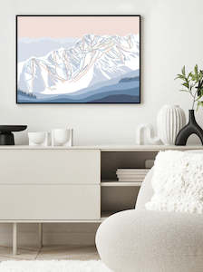 PALISADES TAHOE, Olympic Valley Ski Trail Map Art Prit