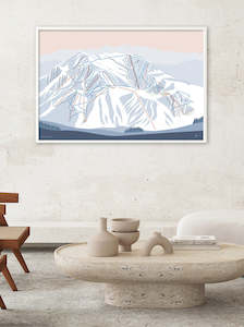HEAVENLY Lake Tahoe. Modern Mountain Trail Map Wall Art