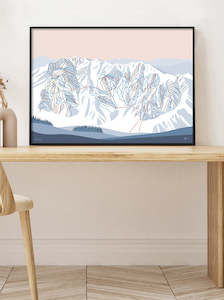 Usa Art Prints: PARK CITY, Utah. Modern Mountain Trail Map Wall Art