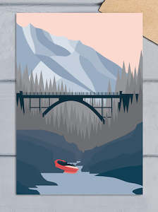 New Zealand Greeting Cards: Shotover Jet Queenstown New Zealand Modern Greeting Card