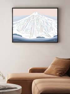 Ski Trail Map Art: NISEKO, HOKKAIDO, JAPAN. Modern Mountain Trail Map Wall Art Print