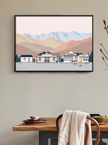 Tarras Village, Central Otago, New Zealand Art Print