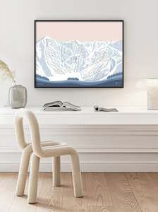 BRIGHTON, Utah. Modern Mountain Trail Map Wall Art