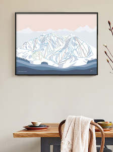 GRAND TARGHEE, WYOMING. Mountain Ski Resort Trail Map Art Print