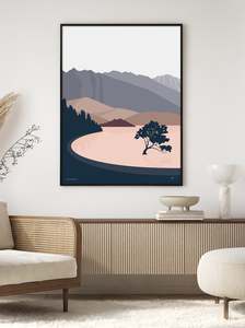 Wanaka Art Prints: Wanaka Tree New Zealand Art Print. PINK Wanaka Tree Vertical Wall Art. #thatwanakatree