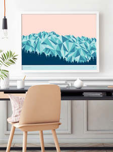 Queenstown Art Prints: The Remarkables Mountain Range, Queenstown. Geometric Art Print