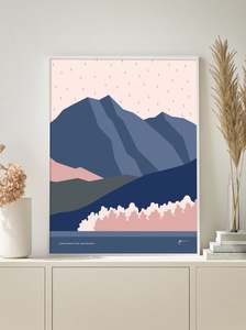 Mt Cook And Lake Tekapo: Aoraki Mt Cook New Zealand Abstract Art Print