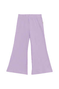 Purple Pansy Rib Flare Pants