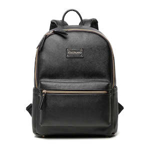 Vegan Leather Black Colorland Nappy Bag Backpack