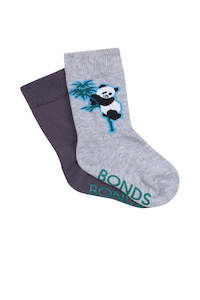 2 Pack Stay On Grip Sole Socks