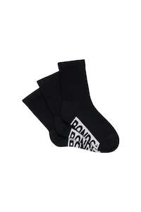 Cushioned Black Crew Kids Socks 3 Pack